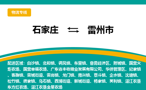 石家庄到雷州市物流专线省市县+乡镇-闪+送专业运送|优质物流 石家庄到雷州市物流专线省市县+乡镇-闪+送专业运送|优质物流